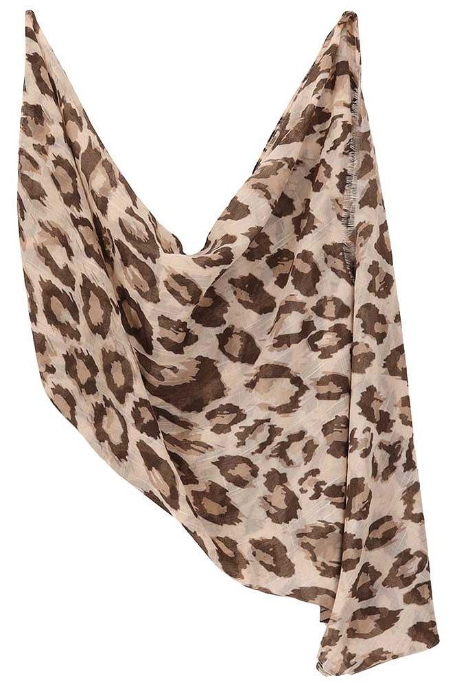 PRINTED SCARF OBLONG 000420 00413 LIGHT TAUPE